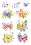 "Цветы и бабочки" Наклейки для вырезания